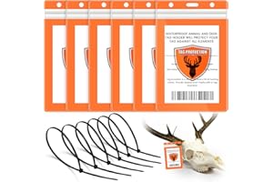 Affrolling 6 Pack Hunting License Holder Clear Tag Holder Waterproof with 6 Pcs Zip Ties for Deer Turkey Elk Hunting Fishing Archery Tags Permits