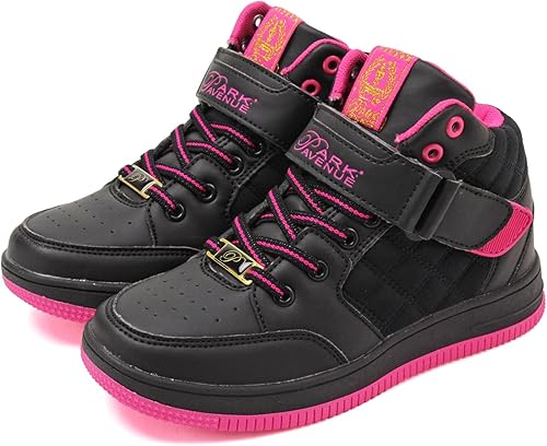 Amazon パークアベニュー Park Avenue キッズ ジュニア ハイカット スニーカー 軽量 ダンスシューズ ブラック ピンク 23cm シューズ バッグ