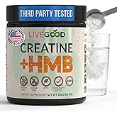 LIVEGOOD Creatine Monohydrate with HMB for Lean Muscle Growth &amp; Recovery &ndash; HMB Creatine Powder for Men and Women &ndash; Unflavored Creatine, 30 Servings