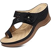 SHIBEVER Women's Wedge Sandals Platform: Comfortable Dressy Summer Casual Slip-On Flip Flops Women Sandals