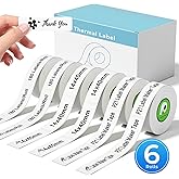 6 Rolls Compatible with Nelko P21 Label Maker Tape, 14x40mm, Thermal Label Tape Replace for Nelko P21,NADAIIN N12,ORGBRO X1,ORGSTA S001, POLONO P31S Label Maker 180 Labels/Roll