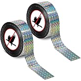 RAINFLOW Reflective Bird Scare Tape – 2 Rolls 300FT Outdoor Reflective Ribbon, Double-Sided Shiny Tape for Garden, Yard, Orchard & Trees, Visual Bird Decoration