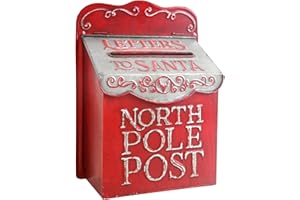 Z² BellaDecor Letters to Santa Mailbox Vintage Mailbox Wall Mount Mailboxes for Outside North Pole Post Vintage Mailbox Red Mailbox Decoration Christmas Farmhouse Decor