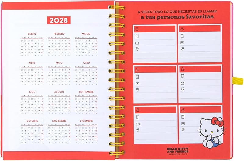 - Agenda Semanal Escolar Hello Kitty 2026-2027 com Autocolantes e Extras – Planeador Completo de setembro de 2026 a agosto de 2027