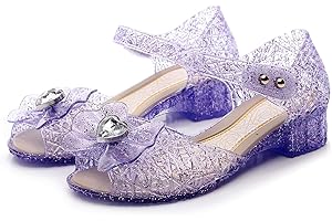 Naihoow Girl's Princess Jelly Sandals Cosplay Party Dress Up Mary Jane Shoes