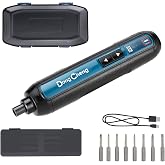 DongCheng 4V Cordless Electric Screwdriver Kit for Assembly, Home DIY | 2000mAh Rechargeable, 3 Torque Setting, Up to 5N.m, 300RPM&amp;Dual LED Lights with 8pcs 2-Inch Magnetic Screw Bits