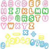 41PCS Alphabet Playdough Cutters, Letter Cookie Cutters,Colorful | with Mathematical Symbols &amp; Numbers,Alphabet Cookie Cutters, for Learning Letters Number Counting, Crafts,for 18+Ages