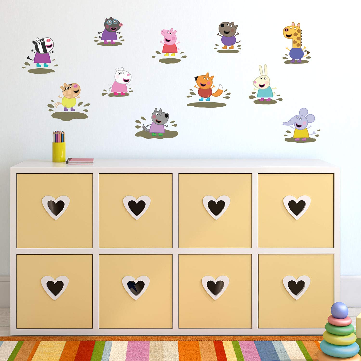 Stickerscape Peppa Pig and Friends Wall Stickers (Muddy Puddles - Regular Size)| Official Peppa Pig Wall Decal, Wall Decor | Easy to Apply, Cleanly Removable