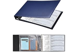 Pacific Mailer 7 Ring Check Binder, 3-On-A-Page Business Checkbook Holder, 500 Checks Capacity, with 2024-2030 Calendar Organizer, Sleek Business Design (Dark Blue)