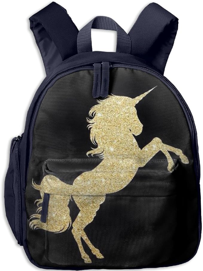 Gold Unicorn Bookbag Shoulder Bag School Bag School Backpack Rucksack/Dayback For Girl&Boy Kids