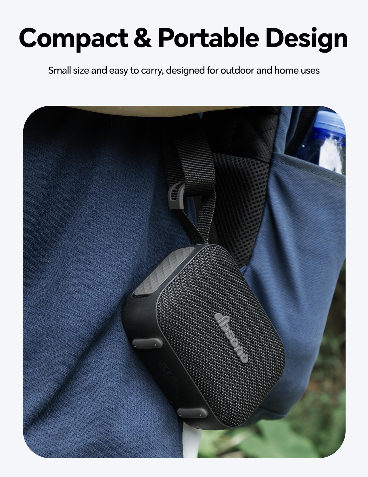 Portable Bluetooth Speaker Waterproof Gift: Birthday Christmas White Elephant Gifts Stocking Stuffers for Adults Teens Women Men, IPX5 HD Sound Up to 24H Playtime, Cool Tech for Boys Girls-Black