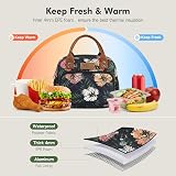 HOMESPON Insulated Lunch Bag Floral B Women's Men Work Lunch Tote 27x21x15 view 3