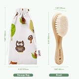 haakaa Wooden Baby Hair Brush Natural Wool Bristles in Carry Pouch view 8
