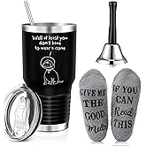 Sieral Funny Get Well Soon Gifts for Women, Men 30 oz Hospital Tumbler Nurse Hand Call Bell Surgery Recovery Gifts for Chemo Patients, Comes with Socks