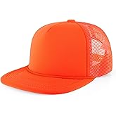 CHOK.LIDS Flat Bill Foam Top Hats for Men and Women Adjustable Snapback Trucker Hat Trendy Color Flat Brim Mesh Baseball Cap
