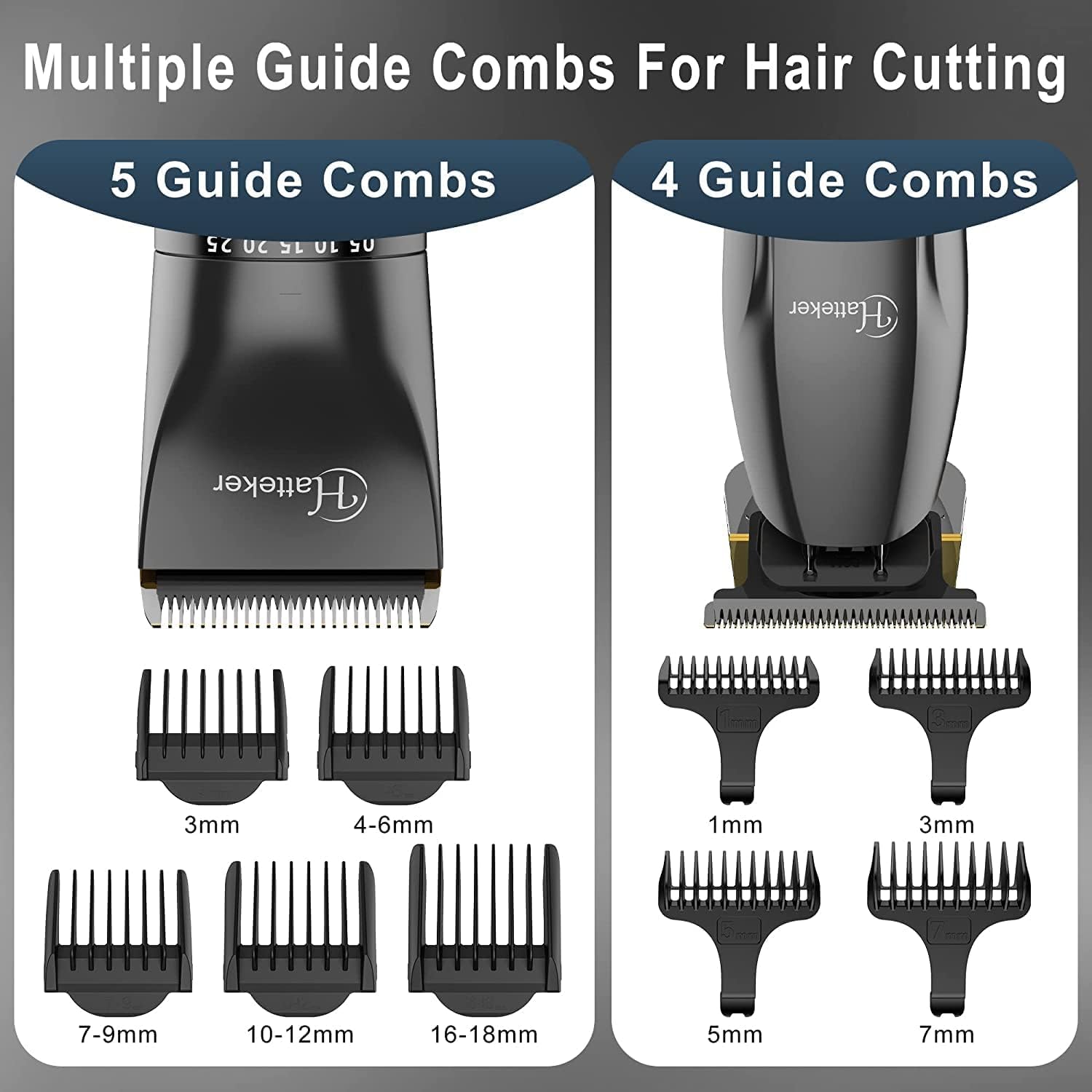 Hatteker Profi Haarschneidemaschine Set Haarschneider Pflegesets Barttrimmer Bartschneider Herren T-förmiger Trimmerkopf T-blade Trimmer Präzisionstrimmer IPX7 Wasserdicht 3