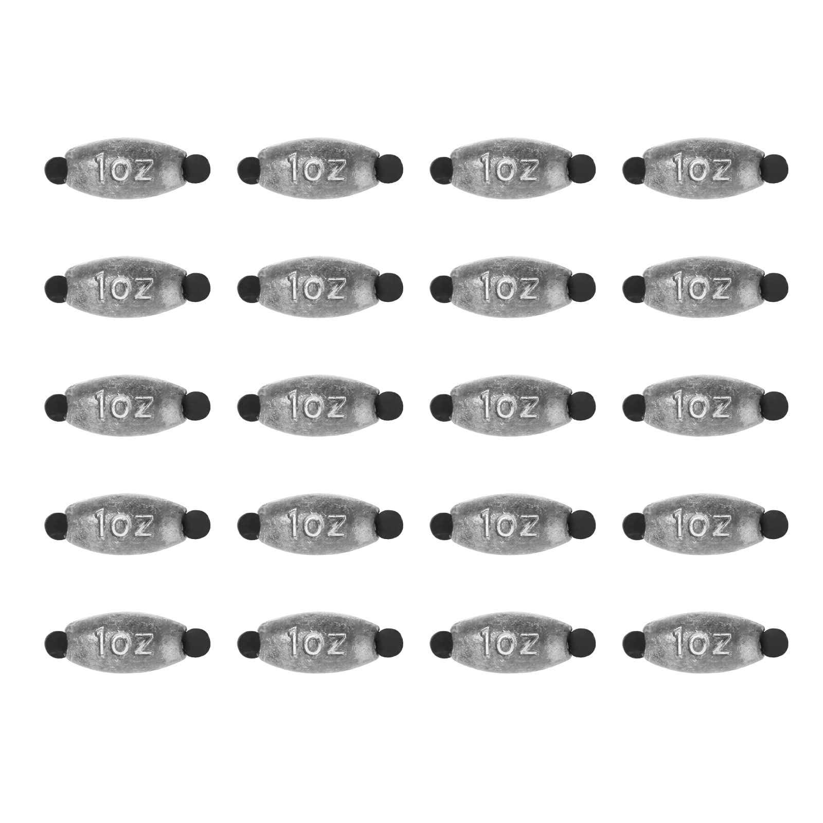 Photo 1 of 20 Pack Removable Rubber Core Weights Twist-Lock Sinker Size 1/16 1/8 3/16 1/4 3/8 1/2 3/4 1OZ