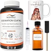 Sublimation Coating - 250ml Universal Coating Kit for Mugs, Tumbler, Ceramics, Wood, Glass, Metal - Sublimation Liquid Coating, Durable, High Gloss Finish - Sublimation Supplies and Accessories Kit