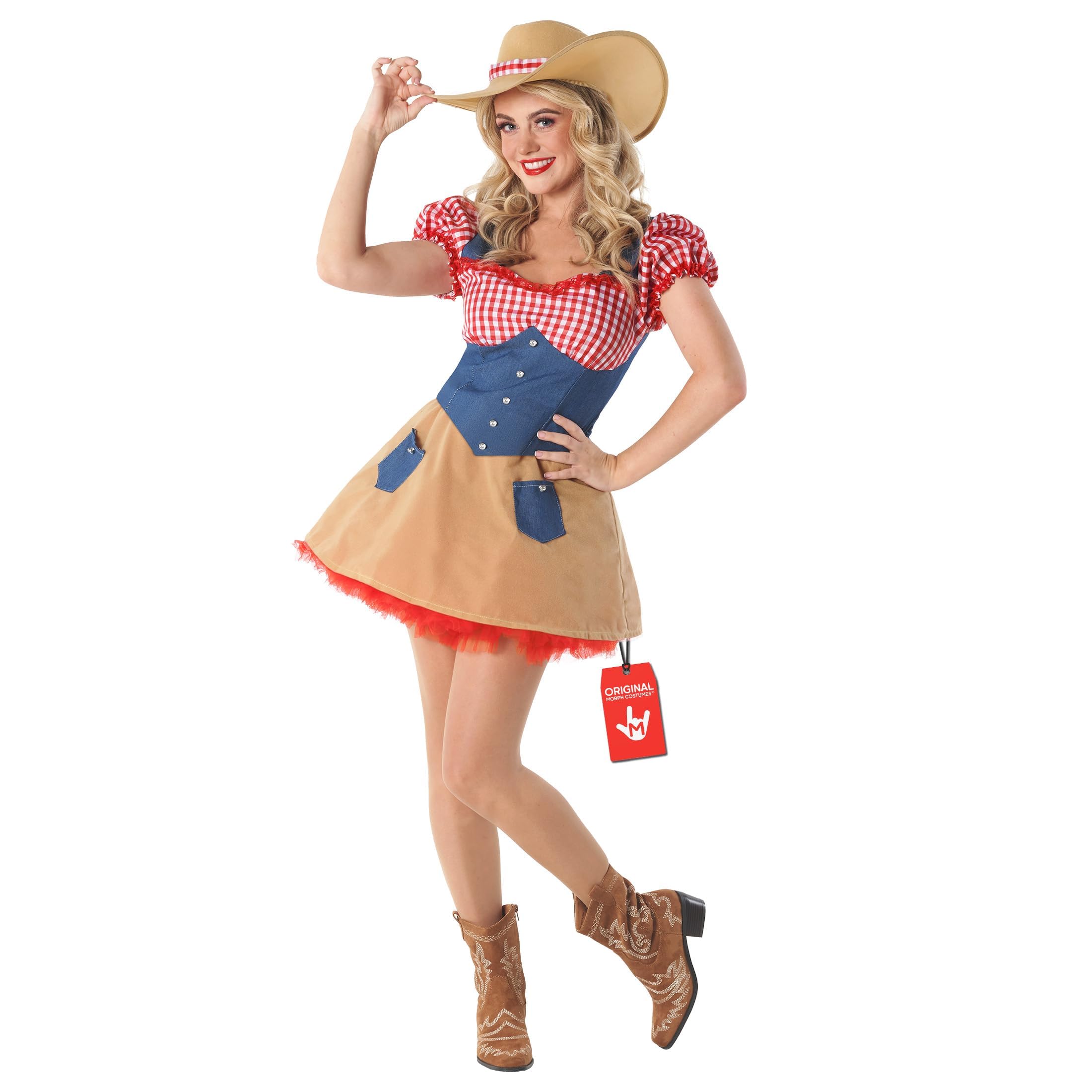 Fun Shack Ladies Cowgirl Costume - Adult Cowgirl Outfit, Western Dress, Cowboy Costume for Women, Fancy Dress, XX-Large