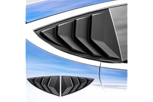 KUNGKIC for Tesla Model 3 2017-2024 Rear Side Window Louvers Air Vent Scoop Louvers Window Scoop Louvers Covers ABS Sun Rain Shade Vent Sport Style 2PCS Cool Exterior Decoration (Matte Black)