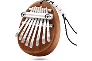 SANBADA Kalimba Thumb Piano, Potable 8 Keys Mbira Finger Piano Musical Instruments Gift for Kid Adult Beginners Professional (Oval)