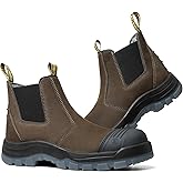 Montwell Men's Slip on Soft Toe Slip Resistant Waterproof Puncture-proof Work Boots, COF802D, 11