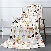 Farm Animal Throw Blanket Cozy Fluffy Plush Blanket Soft Flannel Throw Blanket for Kids Men Women Gift Sofa Bed Couch 60"x50" Christmas