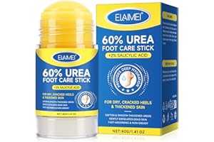 DLOMFVFQ 60% Urea with 2% Salicylic Acid Urea Foot Care Stick, Heel Stick for Cracked Feet, Foot Care Cream Moisturizer for Dry Cracked Feet, Knees, Elbows, Hands, Foot Lotion Stick -1.41oz