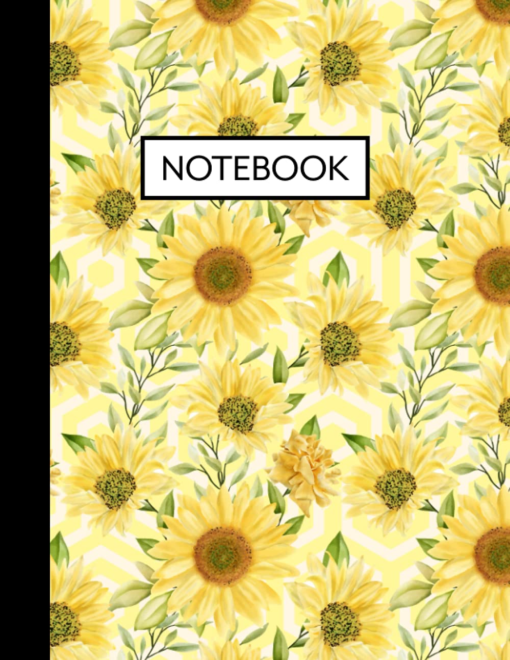 Notebook: Floral Sunflowers Pattern Design Lined Notebook - (8.5 x 11 inches) Large - 150 Pages