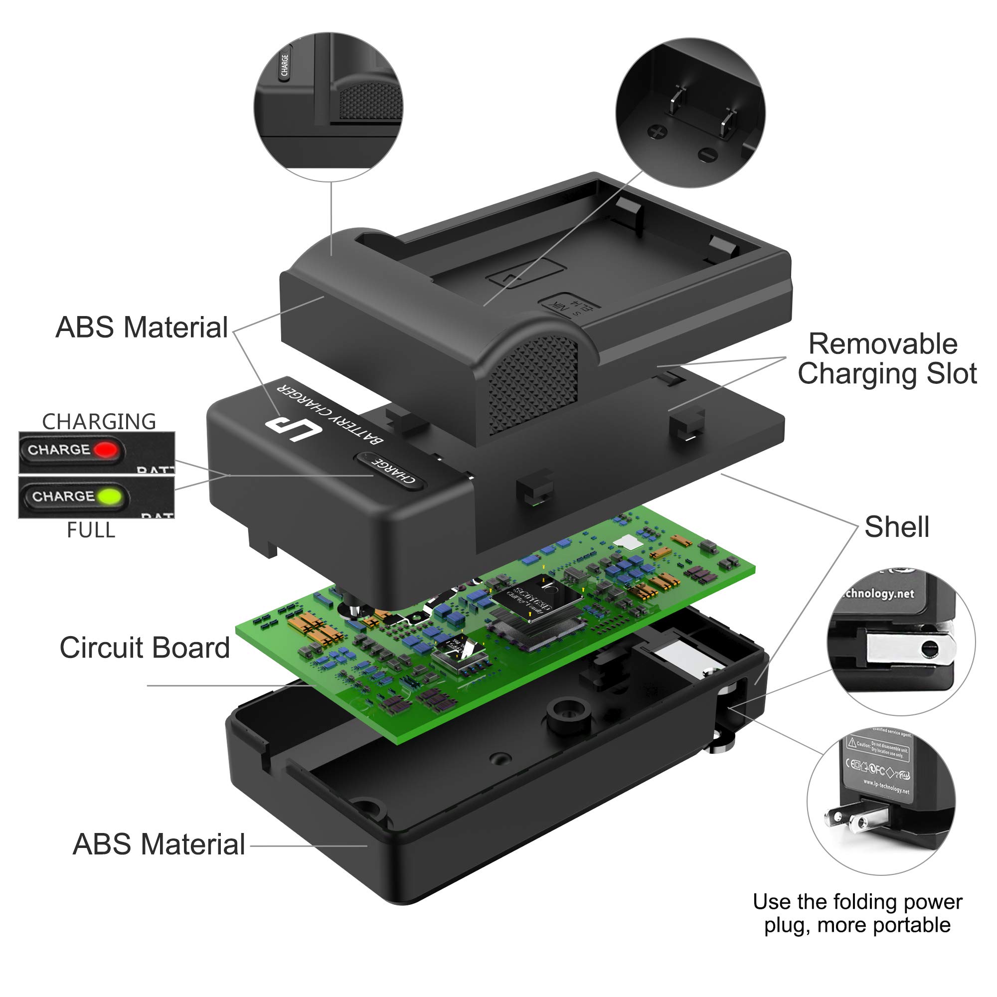 LP ENEL14 EN EL14a Battery Charger Pack, Compatible with Nikon D3500