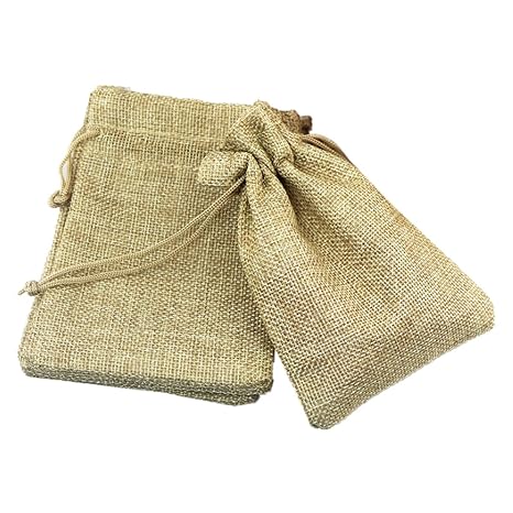 Bolsa De Regalo De Yute O Lino Natural - Con Cordón, Estilo Rústico/vintage, Para Bodas, Detalles O Eventos