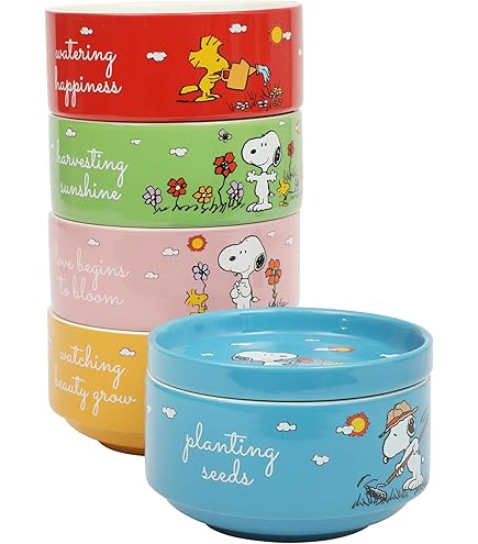 すぬ Amazon.com: Yamaka Shoten Peanuts SN450-57 Snoopy Dinnerware Set
