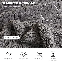 PU MEI Sherpa Throw Blanket for Couch Sofa