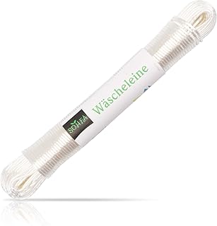 SOHFA Wäscheleine - 50 Meter reißfeste Wäscheleine für den Haushalt, Garten und Camping – Robustes Wäscheseil aus 3mm Polyesterkern und Kunststoffummantelung