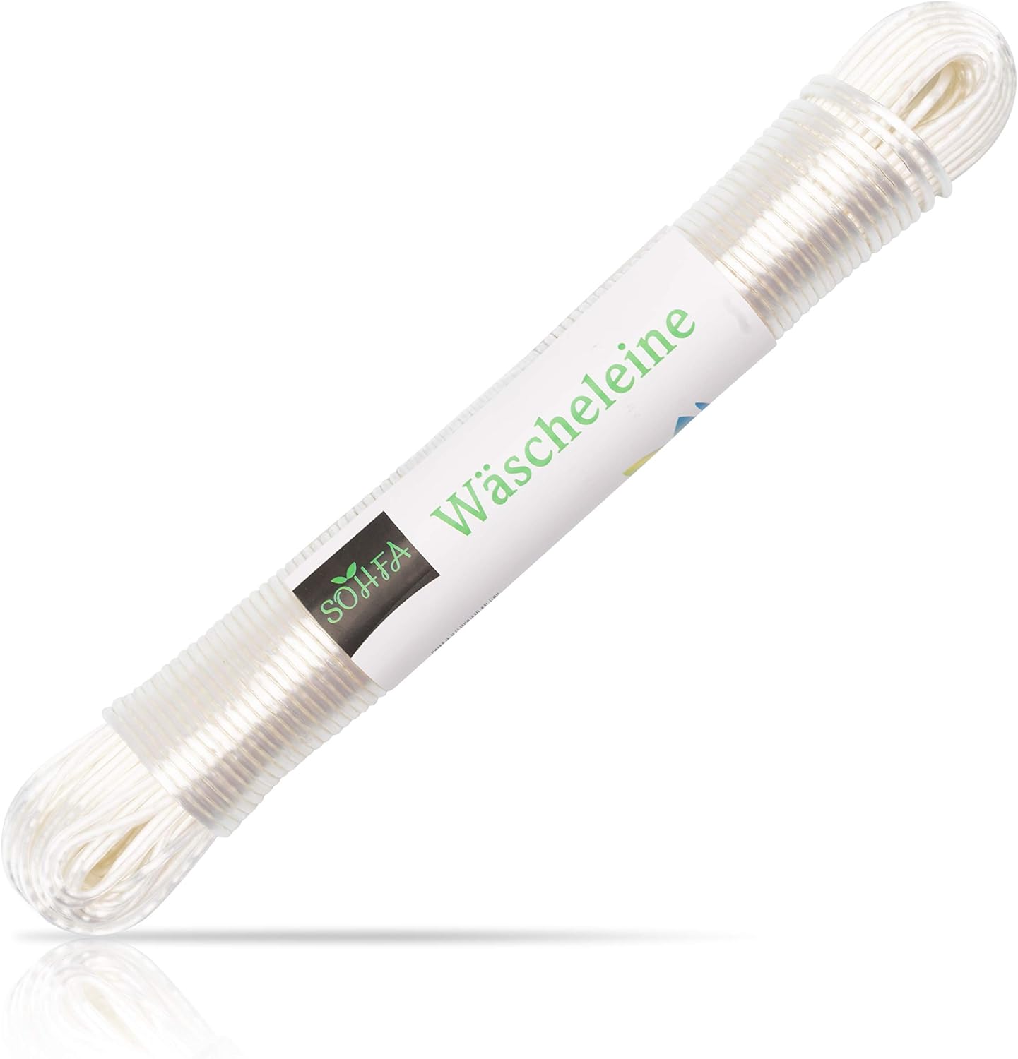 SOHFA Wäscheleine - 50 Meter reißfeste Wäscheleine für den Haushalt, Garten und Camping – Robustes Wäscheseil aus 3mm Polyesterkern und Kunststoffummantelung
