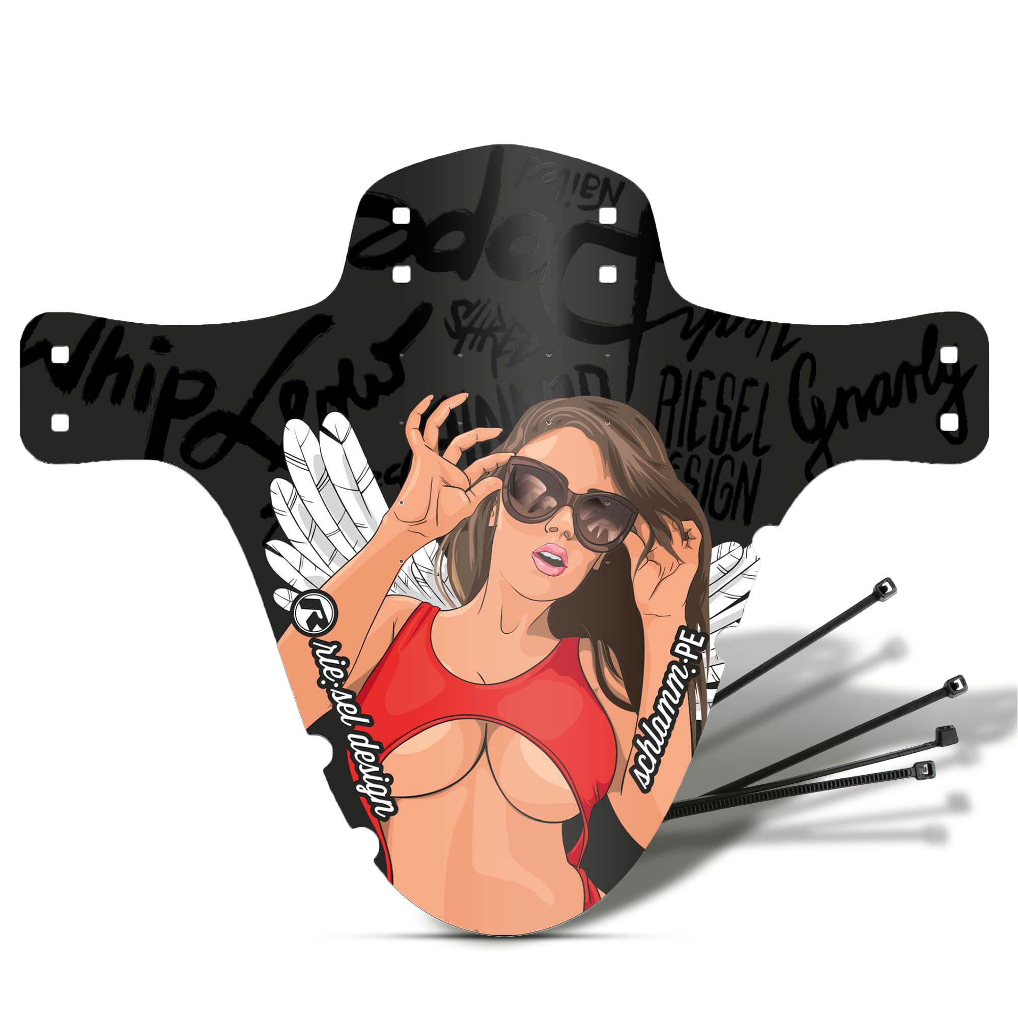 Riesel Design - Front Bike Fender For Face And Suspension Fork Protection - Secure Fit, For Enduro, Trail, All Mountain, Cross Country, Freeride, Downhill Or E-Mtb - Schlamm Pe - Girl Bella