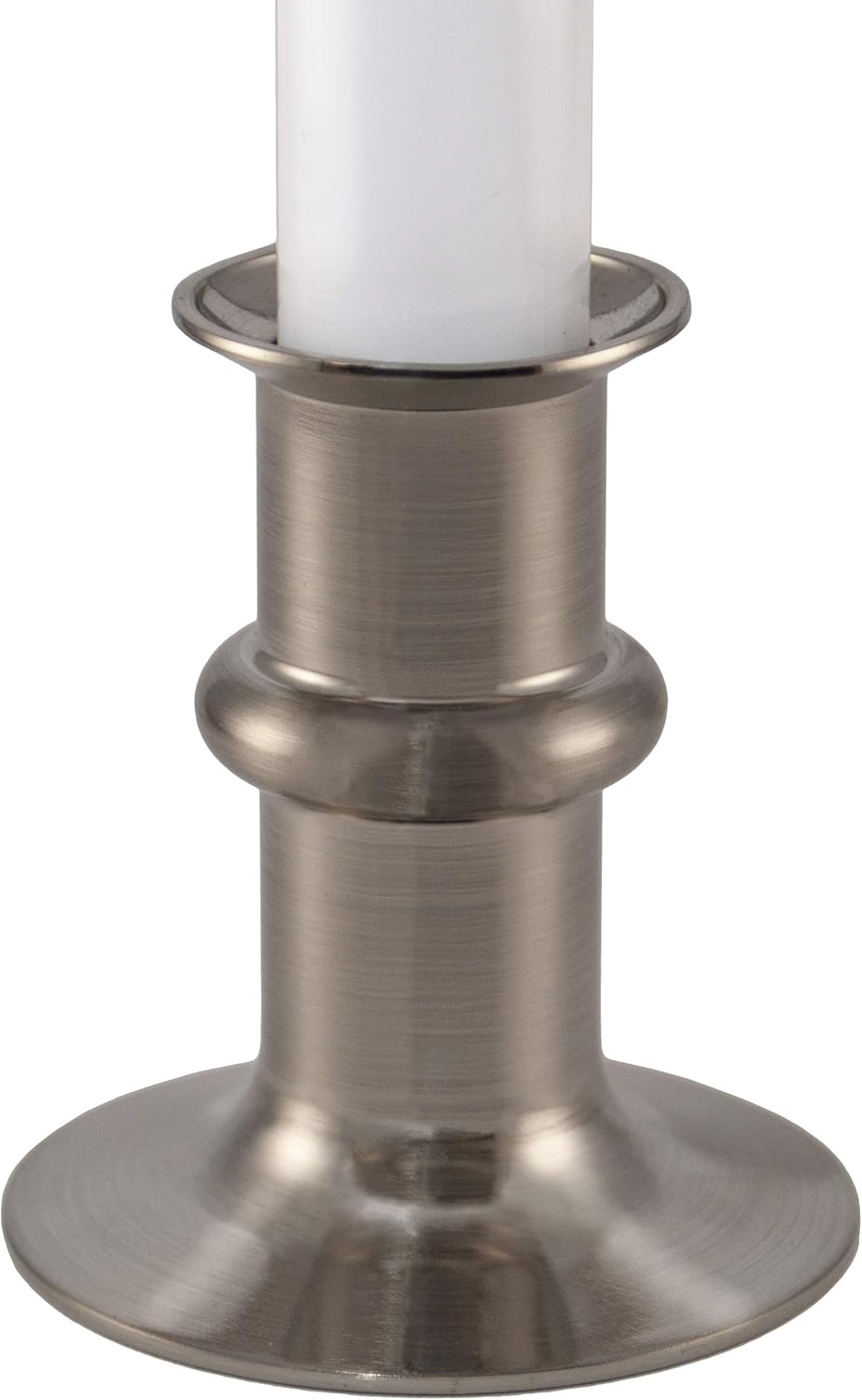 612 Vermont Ultra-Bright LED Window Candles with Timer, Battery Operated, Metal Base, White Candlestick, Adjustable Height (Pack of 4, Brushed Nickel): Home & Kitchen