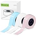 Label Maker Tape - 14x40mm (0.55”x1.57”) Thermal Label Rolls - 3 Rolls/Box - White, Blue, Pink - Self-Adhesive - for HP2, HP3, HP4 and D30 - Ideal for Inventory, Home, and Office Organization
