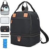 Breast Pump Bag for Spectra S1/S2 - Spectra Pump Bag with Ice Pack & Waterproof Mat, Portable Breast Milk Cooler Case for Work, Travel and Family Use, Black