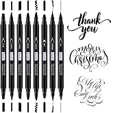 Brusarth Calligraphy Pens,Dual Tip Black Acrylic Calligraphy markers | 8 Size Brush Pens Calligraphy Set for Beginners, Hand Lettering Pen for Art Drawing, Sketching, Writing, Scrapbooking