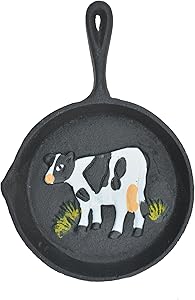 Import Wholesales Cast Iron Skillet Wall Hanging Holstein Dairy Cow Frying Pan Decor 7.75" Long