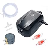 Uniclife Aquarium Air Pump Dual Outlet with Accessories for Up to 100 Gallon Tank