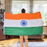 AhfuLife India Flag 5ft x 3ft Polyester Dual Grommets Brass Eyelets view 5