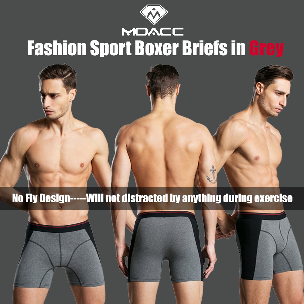 Mens Underwear Breathable Boxer Briefs 4 Pack Soft Cotton Shorts Underware Man No Ride-up Small(Tag Asian XL)