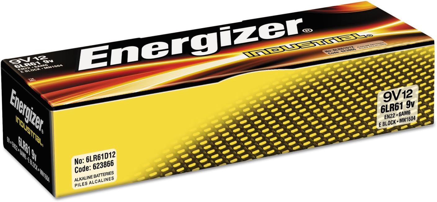 12pk Energizer 9v Industrial Battery Commercial Only