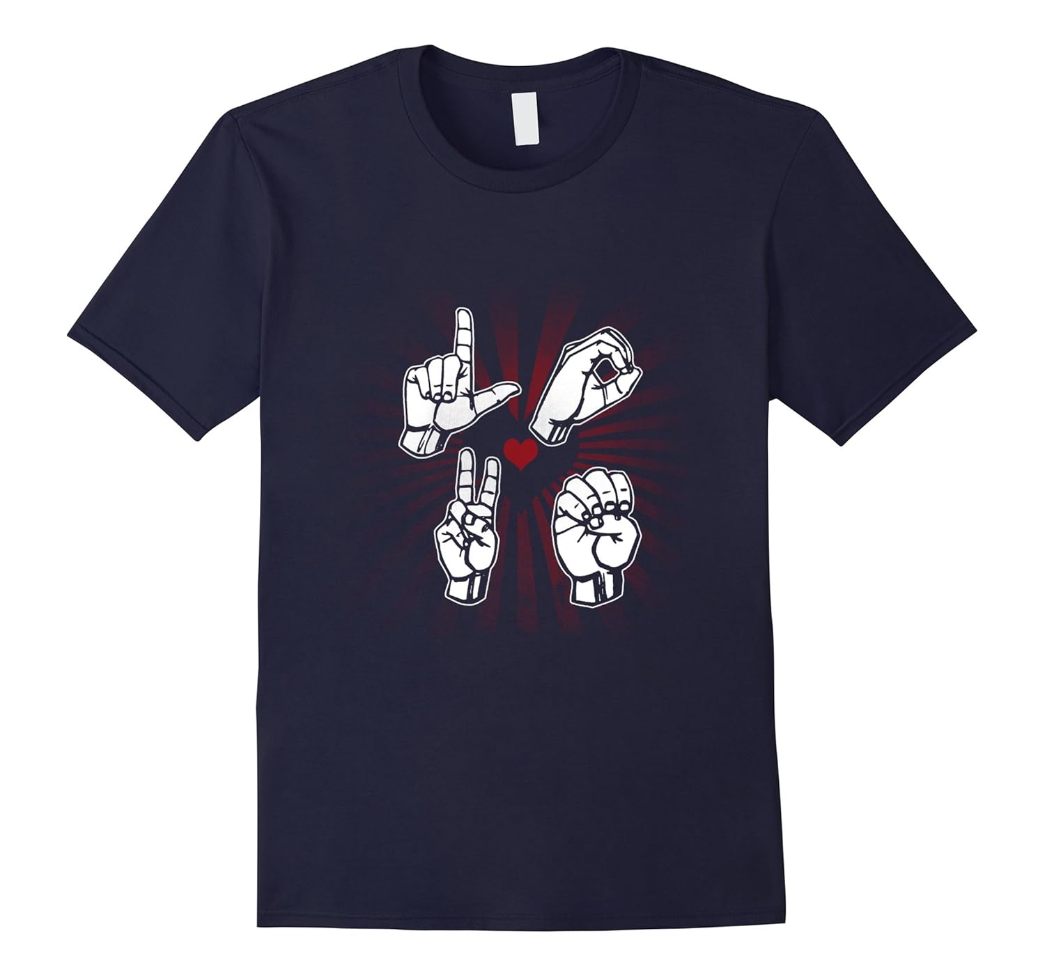 ASL (American Sign Language) Love Tshirt-Rose