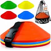 ProMidas Disc Soccer Cones for Training Kids - 25/50/100/200 Small Plastic Cones for Sports Training - Flexible Conos for Soccer Practice Equipment, Basketball &amp; Football Drills Equipment