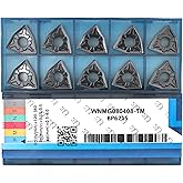 CDBP CNC Carbide Inserts WNMG 432 Wnmg080408-TM for Metal Cutting Steel, Semi-Finishing chipbreaker for Turning Insert, 10 PCS