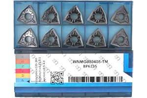 CDBP CNC Carbide Inserts WNMG 432 Wnmg080408-TM for Metal Cutting Steel, Semi-Finishing chipbreaker for Turning Insert, 10 PCS