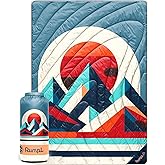 Rumpl Original Puffy Blanket - Warm, Water-Resistant Camping Blanket with 100% Recycled Synthetic Insulation, 52"x75", Original Puffy V2, Radiant Peak Eclipse